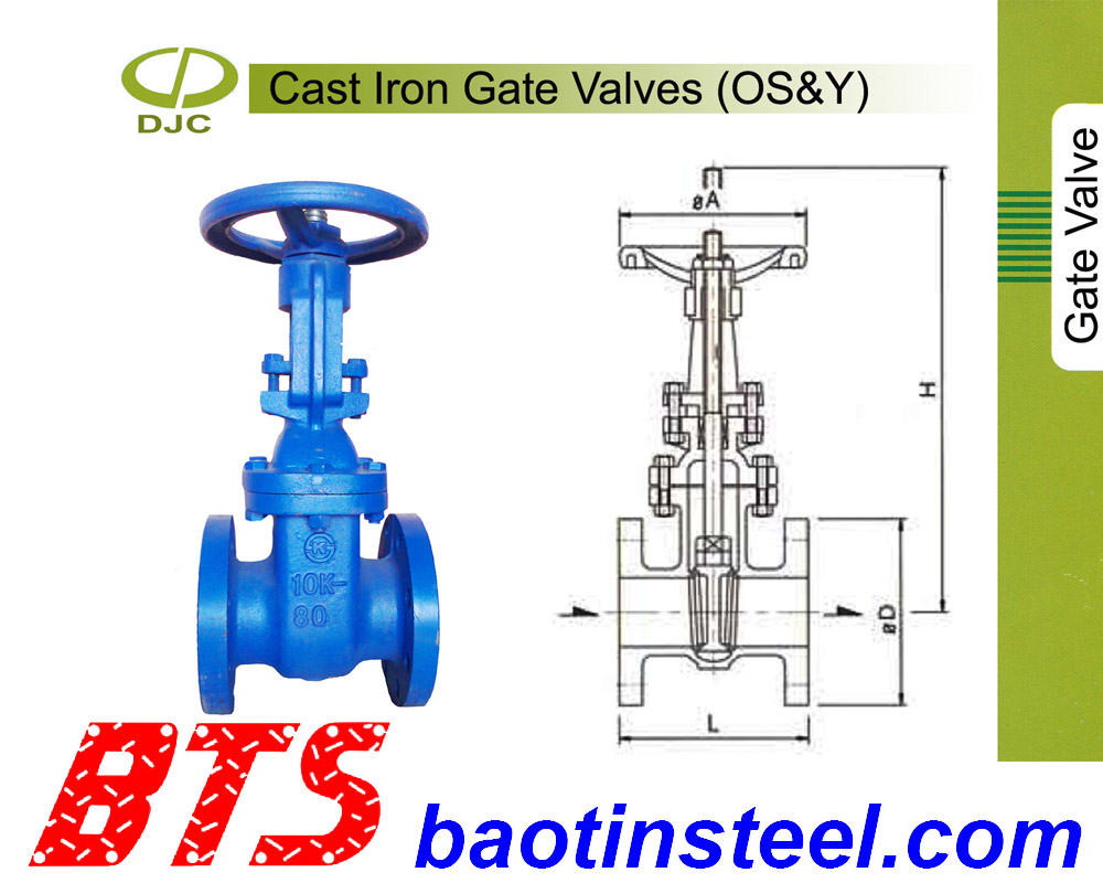 van cổng ty nổi, cast iron gate valve, van gang hàn quốc